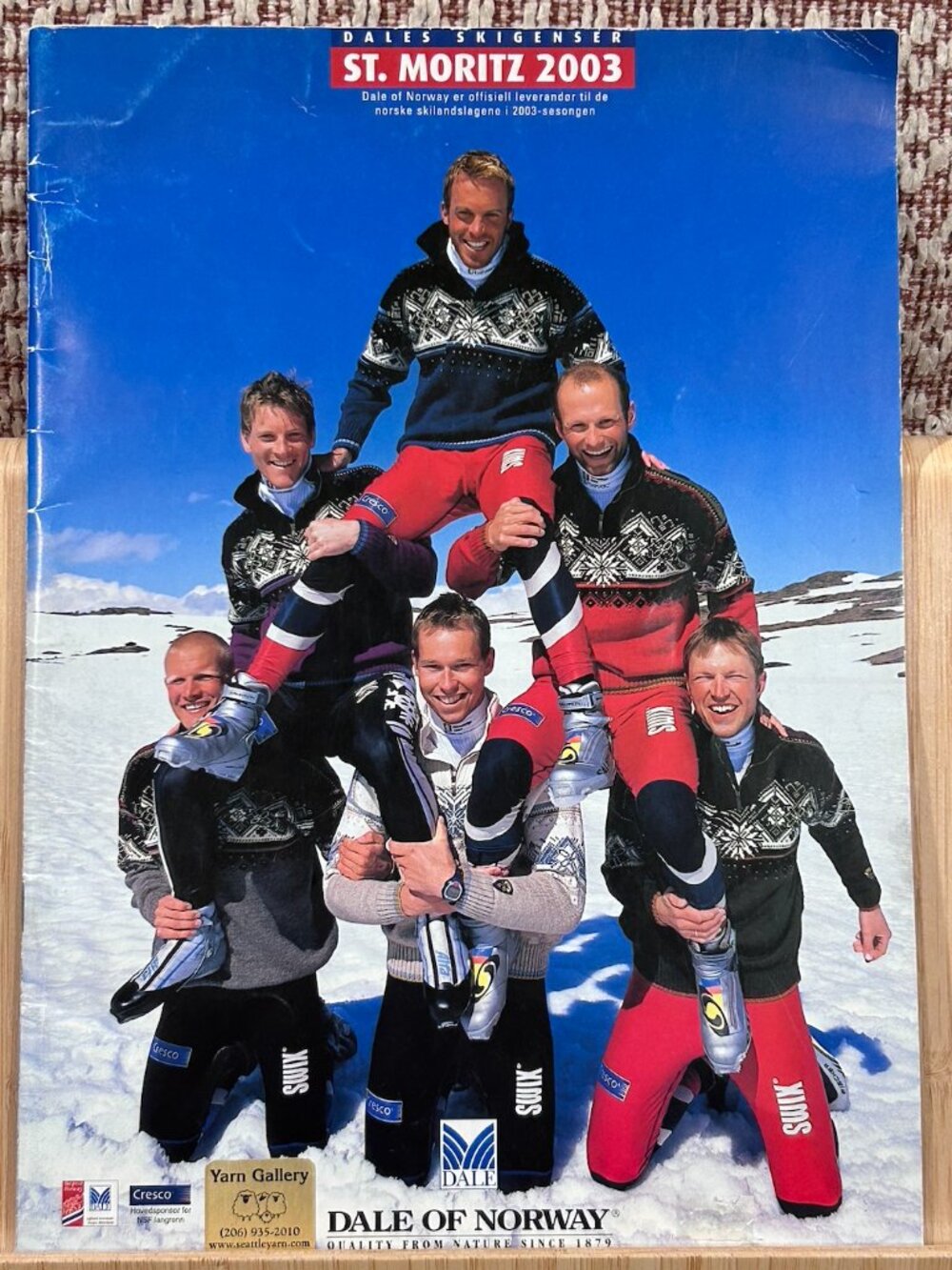 DALE OF NORWAY VINTAGE KNITTING PATTERN BOOK ST. MORITZ 2003 NORWEGIAN SKI TEAM